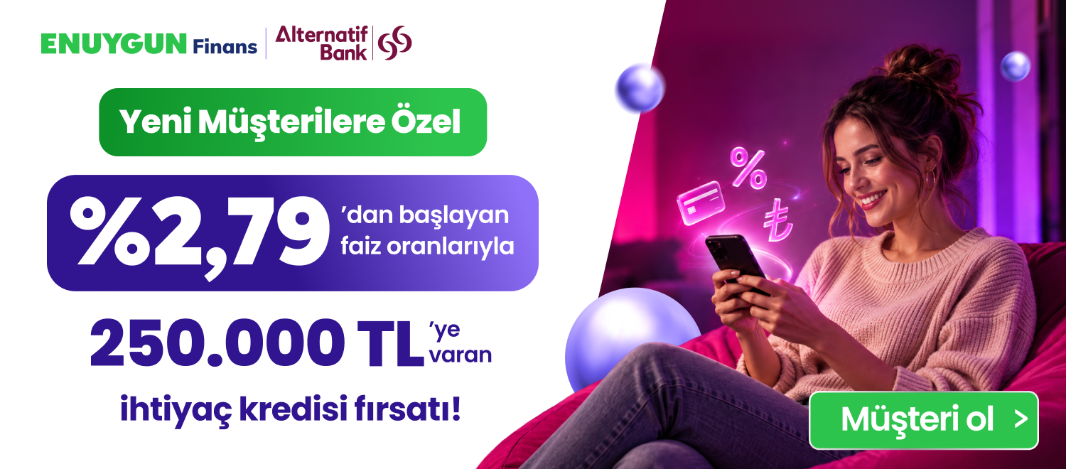 %2,79'dan Başlayan Faiz Oranlarıyla 250.000 TL'ye Varan Kredi Fırsatı!