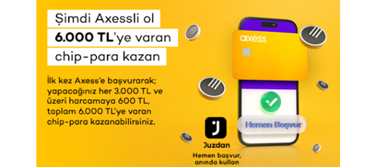 Axess’e şimdi başvuran Akbanklılar, 6.000 TL’ye varan chip-para kazanıyor