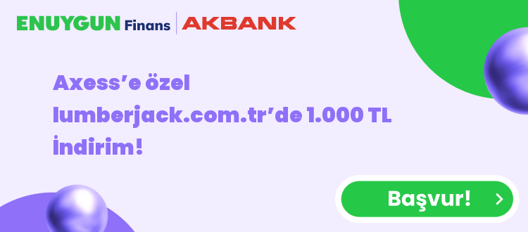 Axess’e özel lumberjack.com.tr’de 1.000 TL İndirim!