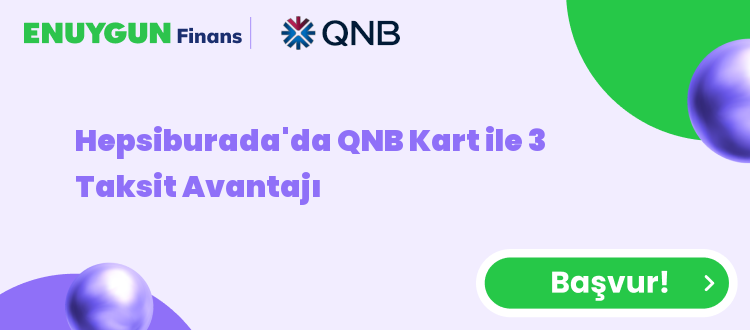 Hepsiburada'da QNB Kart ile 3 Taksit Avantajı