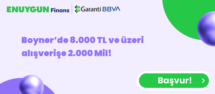 Boyner’de 8.000 TL ve üzeri alışverişe 2.000 Mil!