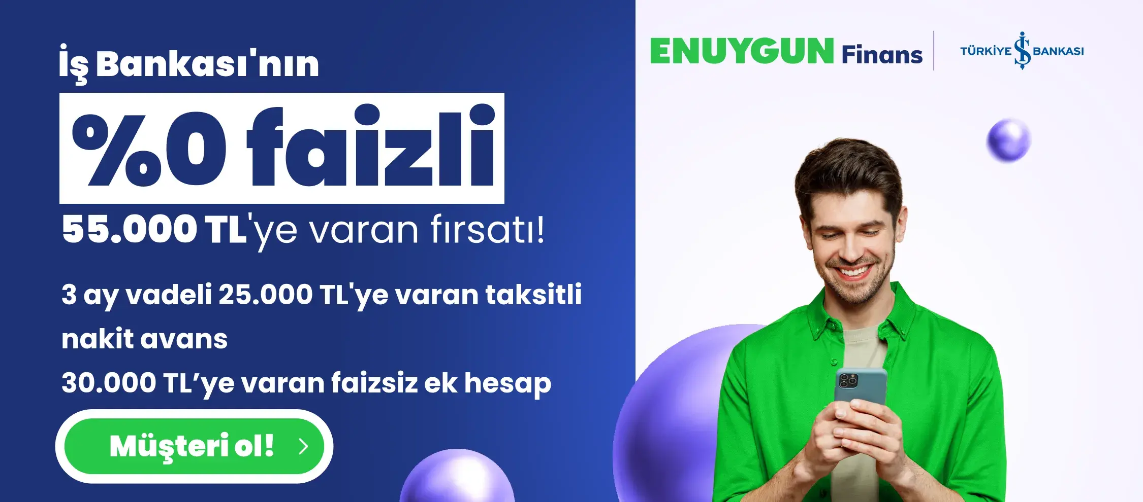 %0 Faizli 55.000 TL'ye Varan Nakit Fırsatı!