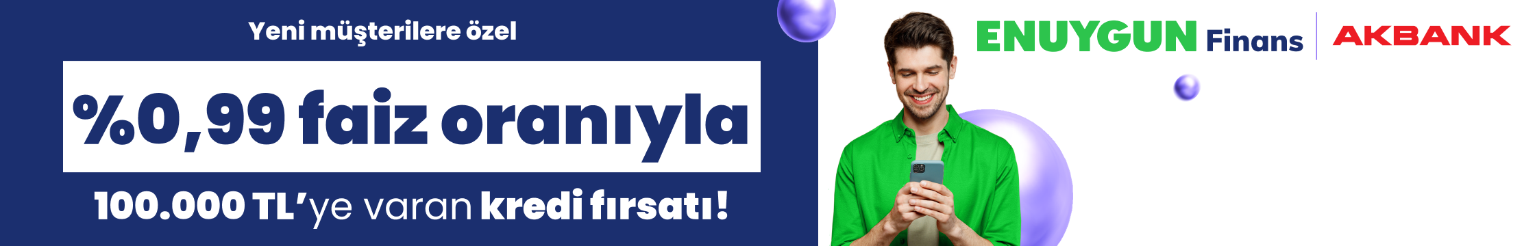 Yeni müşterilere özel %0,99 faizli 100.000 TL'ye varan kredi fırsatı !