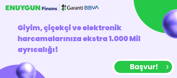 Giyim, çiçekçi ve elektronik harcamalarınıza ekstra 1.000 Mil ayrıcalığı!