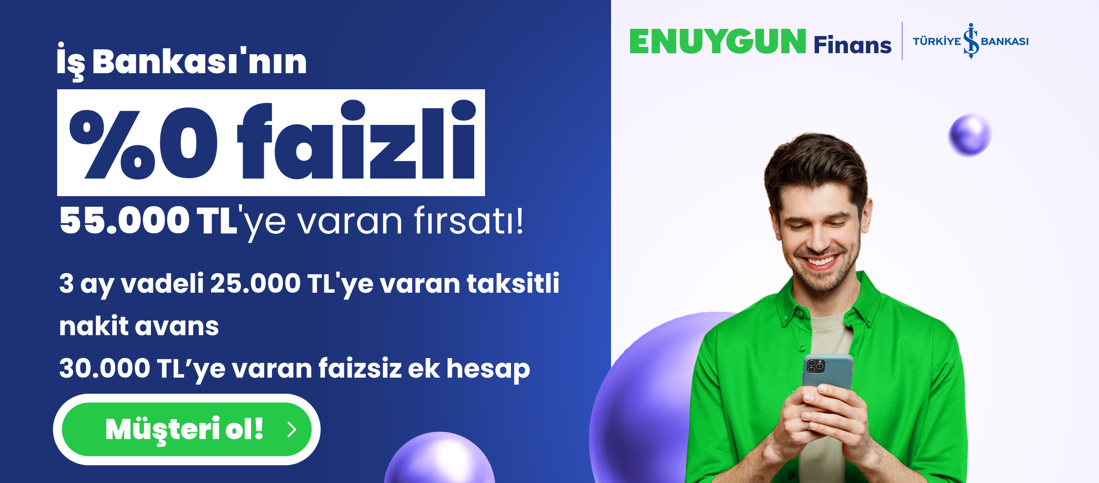 %0 Faizli 55.000 TL'ye Varan Nakit Fırsatı!
