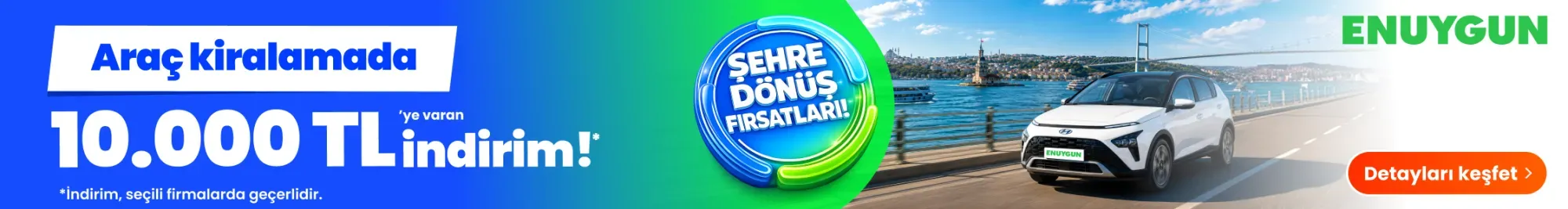 Araç kiralamada 10.000 TL'ye varan indirim