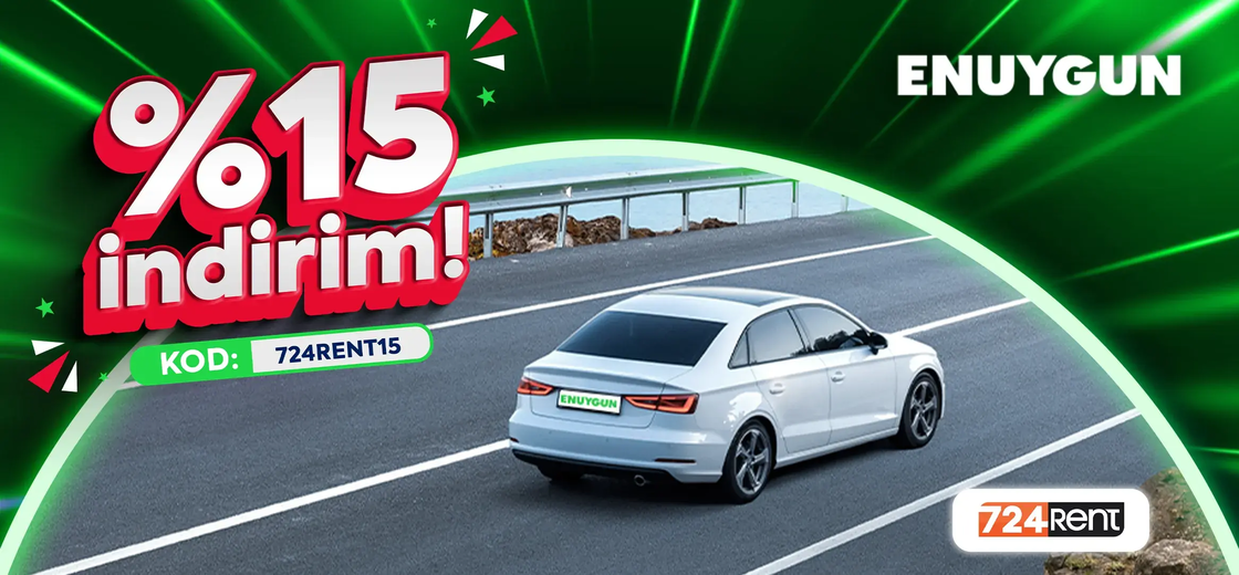 724 Rent araçlarında %15 indirim!