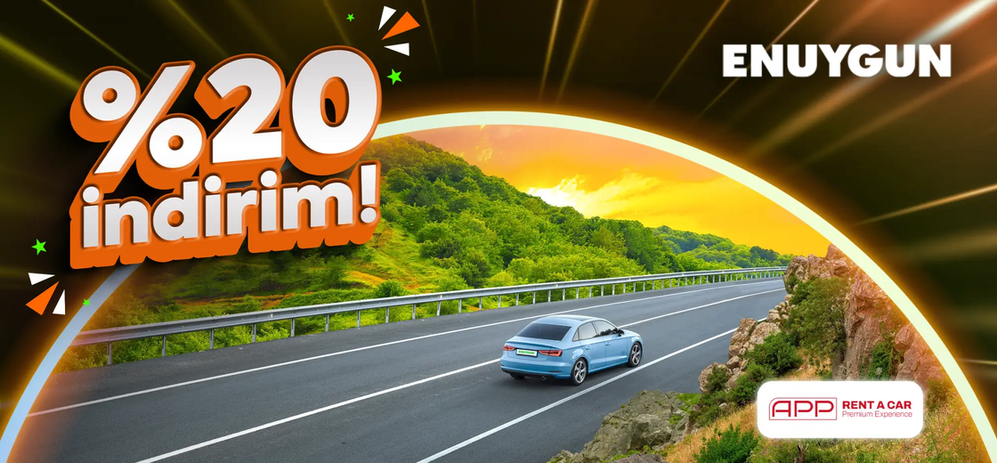 App rent a car'da %20 indirim!