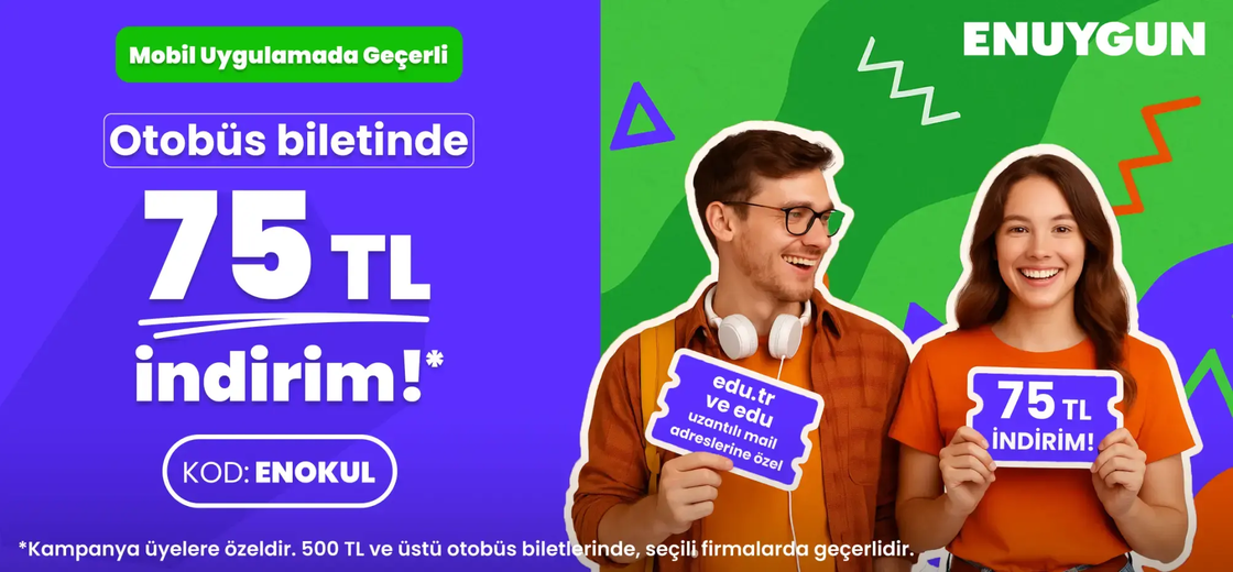 Otobüs biletlerinde öğrencilere özel 75 TL indirim!