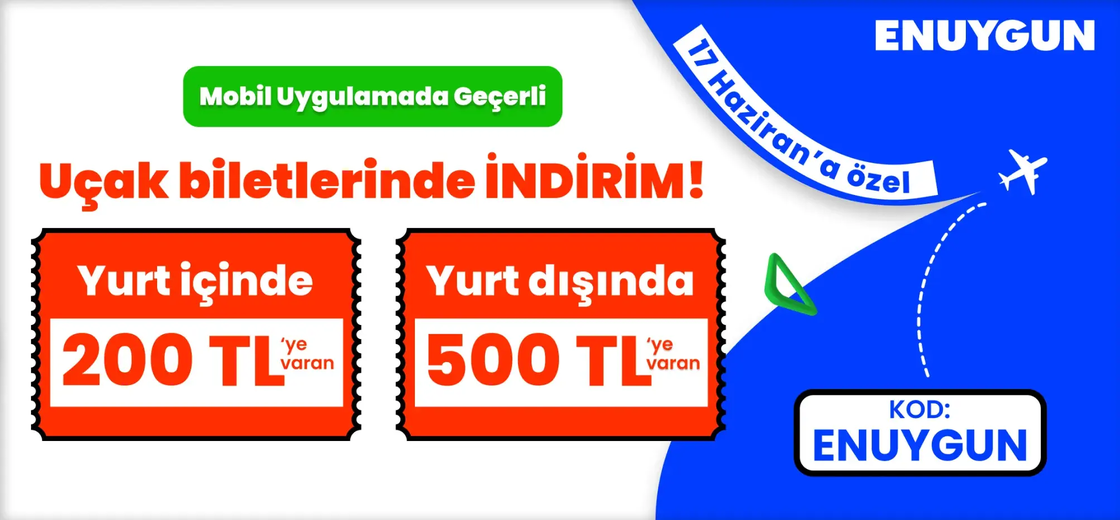 Uçak biletlerinde 500 TL'ye varan indirim!