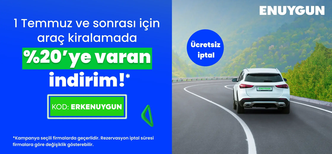 Araç kiralamada %20'ye varan erken rezervasyon indirimini kaçırma!