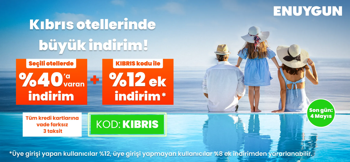 Kıbrıs otellerinde üyelere özel %12 indirim!