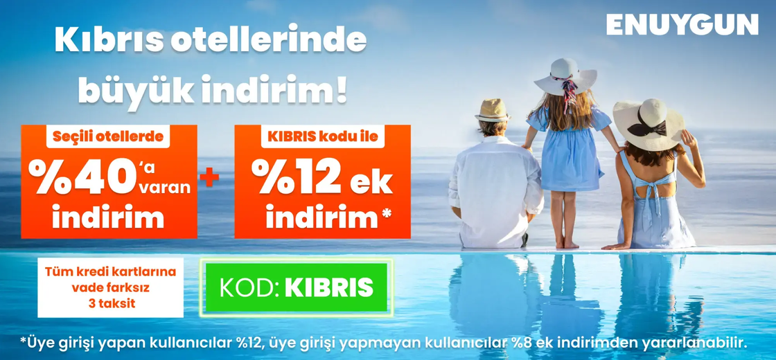 Kıbrıs otellerinde üyelere özel %12 indirim!