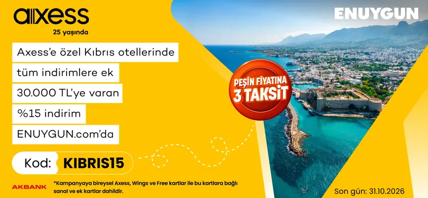 Kıbrıs otellerinde Axess'e özel %15'e varan indirim!