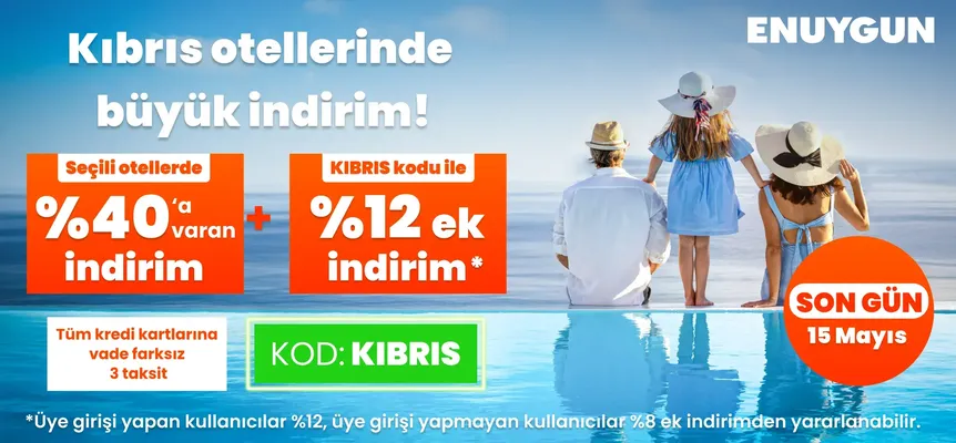 Kıbrıs otellerinde üyelere özel %12 indirim!