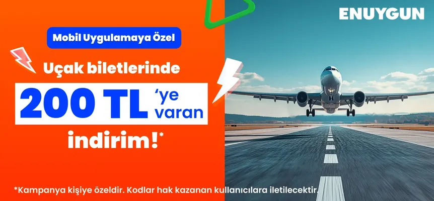Uçak biletlerinde üyelere özel 200 TL'ye varan indirim!