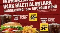 ENUYGUN'dan uçak biletini alanlar Burger King'de kazançlı çıkıyor!