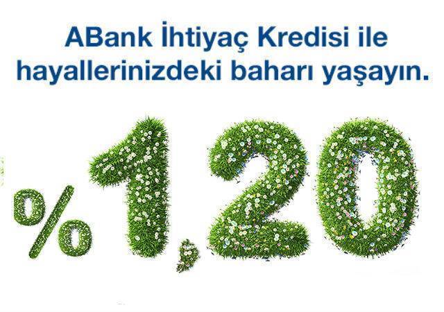 ABank'tan %1,20 faizle Bahar Kredisi