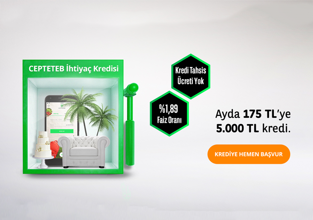 CEPTETEB'den ayda 175 TL'ye 5.000 TL kredi