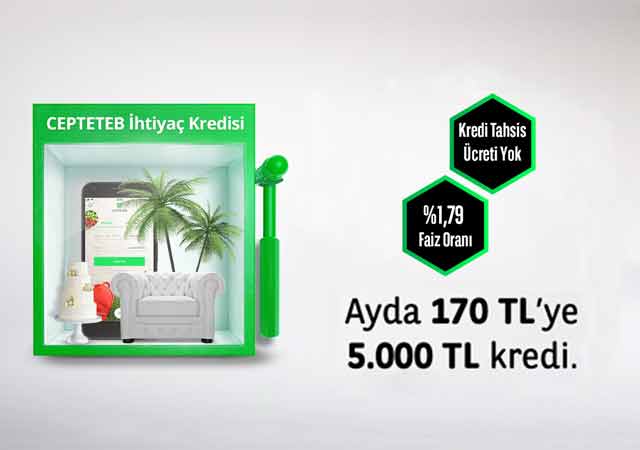 CEPTETEB ile şubeye gitmeden kredi