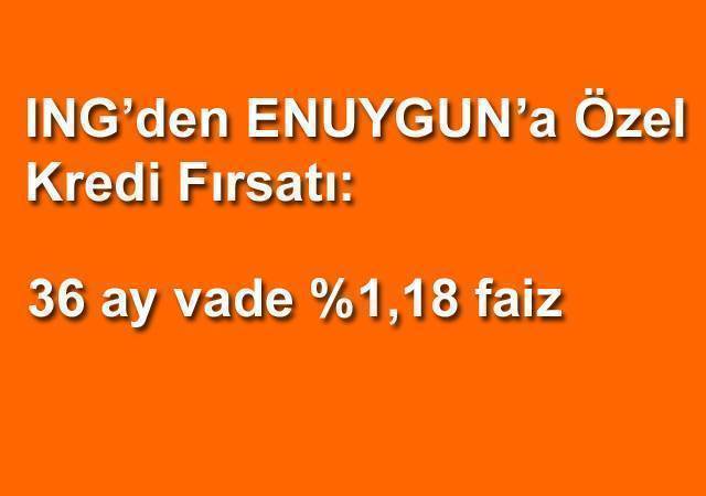 ING'den Enuygun'a özel %1,18 düşük faizli kredi