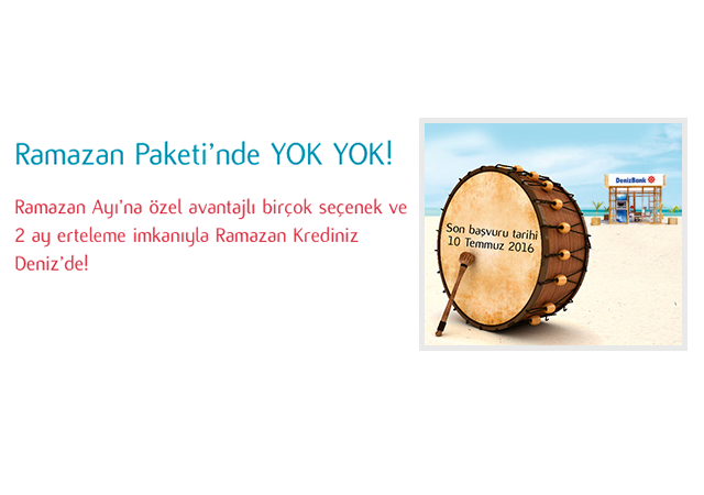 Denizbank'tan %0,99'dan başlayan faizlerle Bayram Kredisi