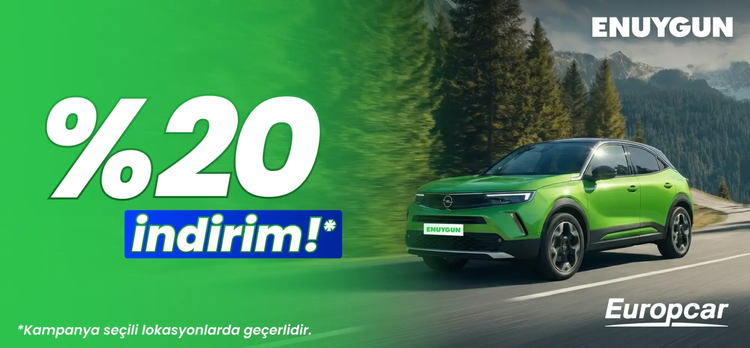 EUROPCAR araçlarında %20 indirimi kaçırma!