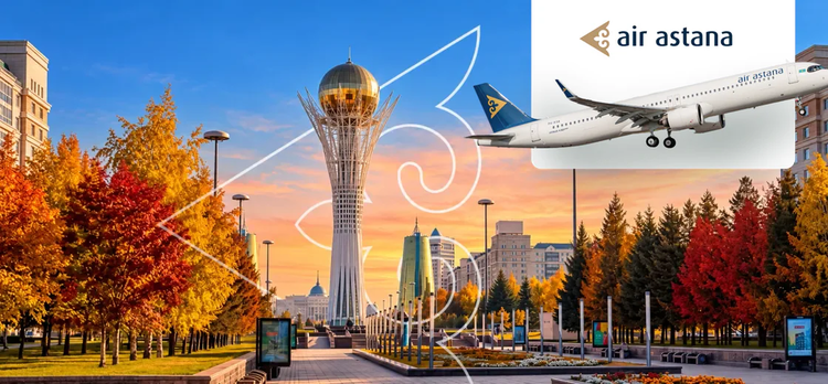 Air Astana'nın 386$'dan başlayan fiyatlarla gidiş - dönüş yurt dışı uçak biletleri ENUYGUN.com'da!