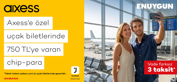 Uçak biletlerinde Axess'e özel 750 TL'ye varan indirim!