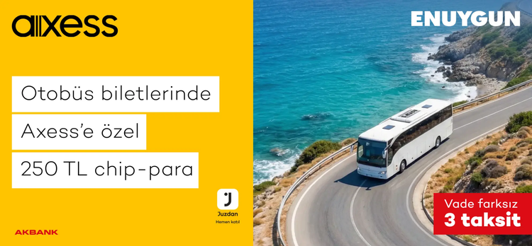Otobüs biletlerinde Axess'e özel 250 TL chip-para!