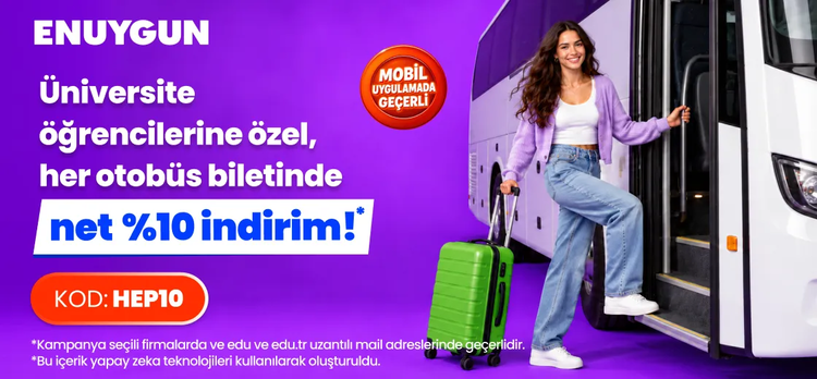 Öğrencilere özel her otobüs biletinde net %10 indirim!