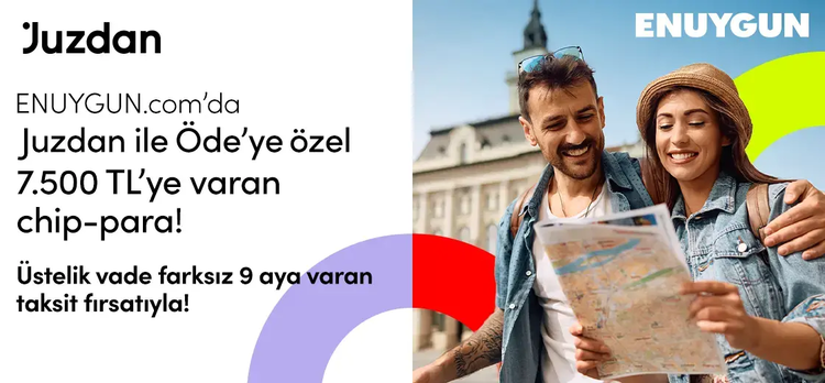 Juzdan ile öde'ye özel  7.500 TL'ye varan chip-para ENUYGUN.com’da!