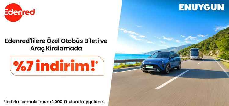 Edenred'lilere özel otobüs bileti ve araç kiralamada %7 indirim