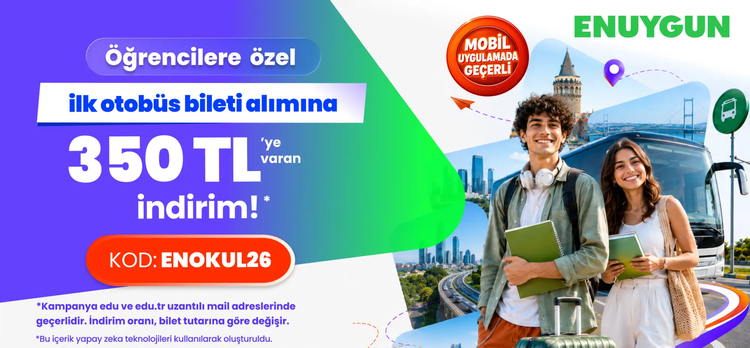Otobüs biletlerinde öğrencilere özel 350 TL'ye varan indirim!