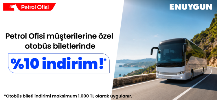Petrol Ofisi müşterilerine özel otobüs biletlerinde %10 indirim!