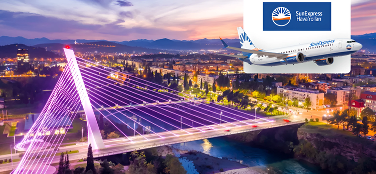 SunExpress'in 79€'dan başlayan fiyatlarla Podgorica uçuşları ENUYGUN.com'da!