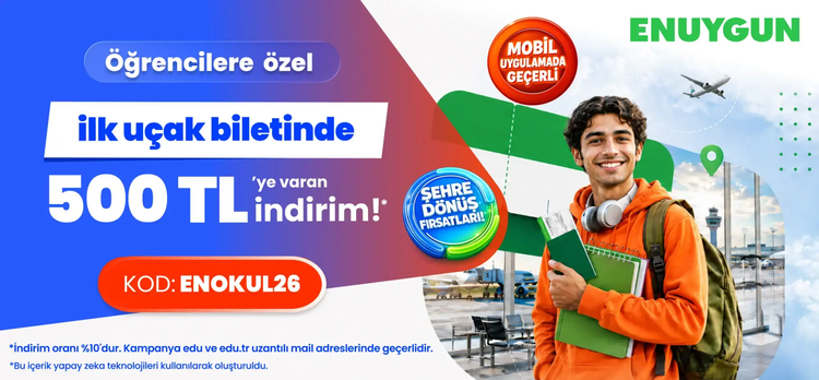 Uçak biletlerinde öğrencilere özel indirim!