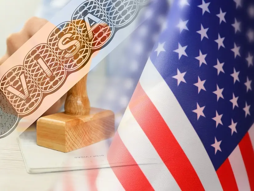 Amerika Birleşik Devletleri'ne vize, ABD ulusal bayrağıyla çoklu pozlama