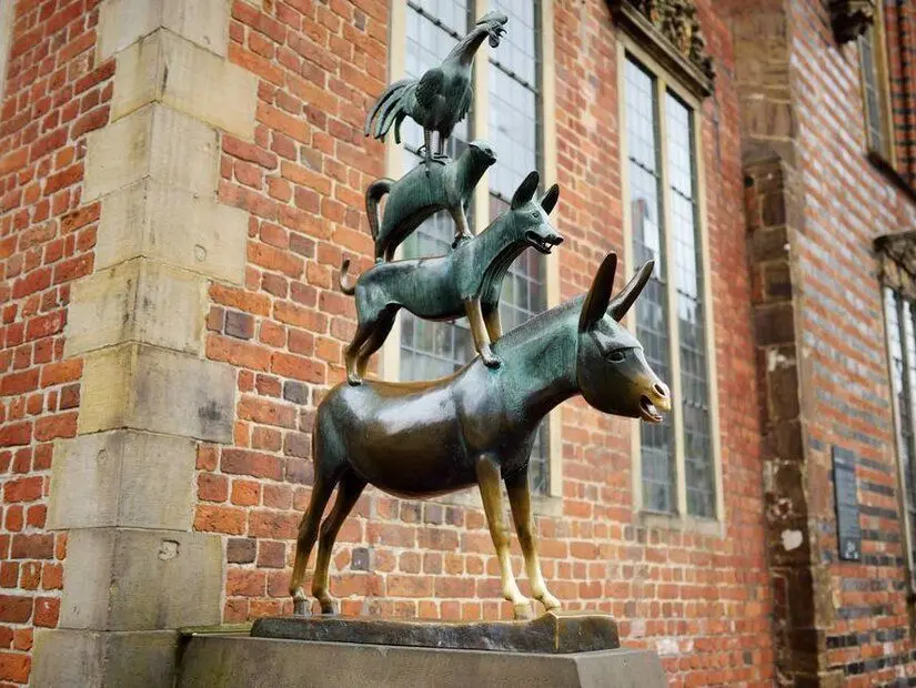 Bremen Mızıkacıları Heykeli görünümü
