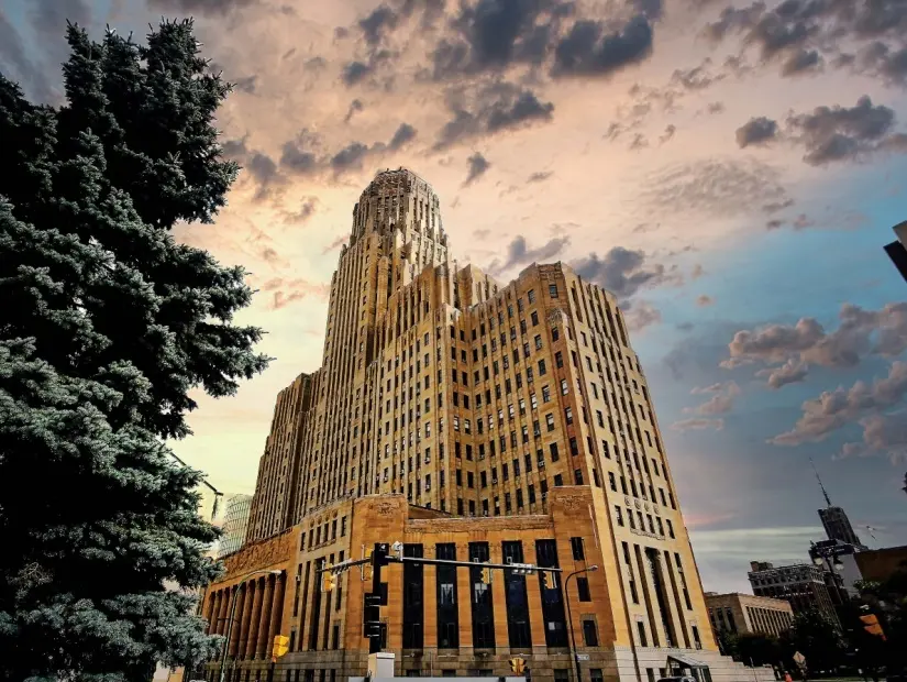 Buffalo New York'taki Belediye Binası görünümü