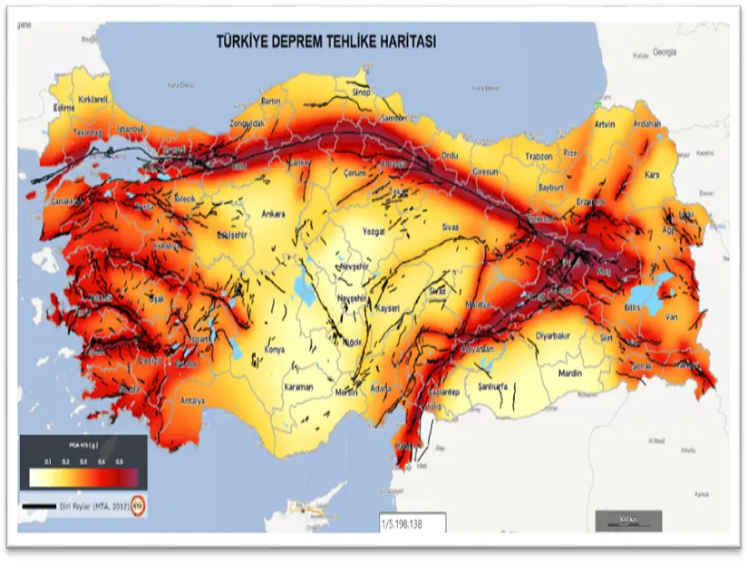 Türkiye deprem bölgeleri