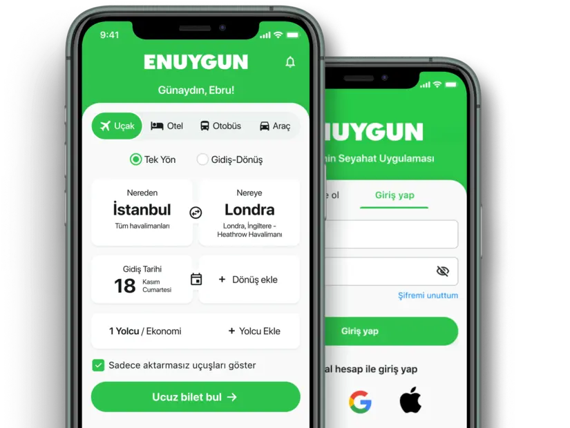 enuygun üzerinden fiyat araştırması