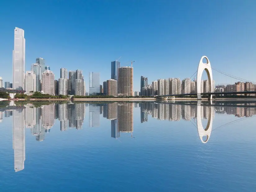 Çin'in Guangzhou şehrinin kentsel manzarası