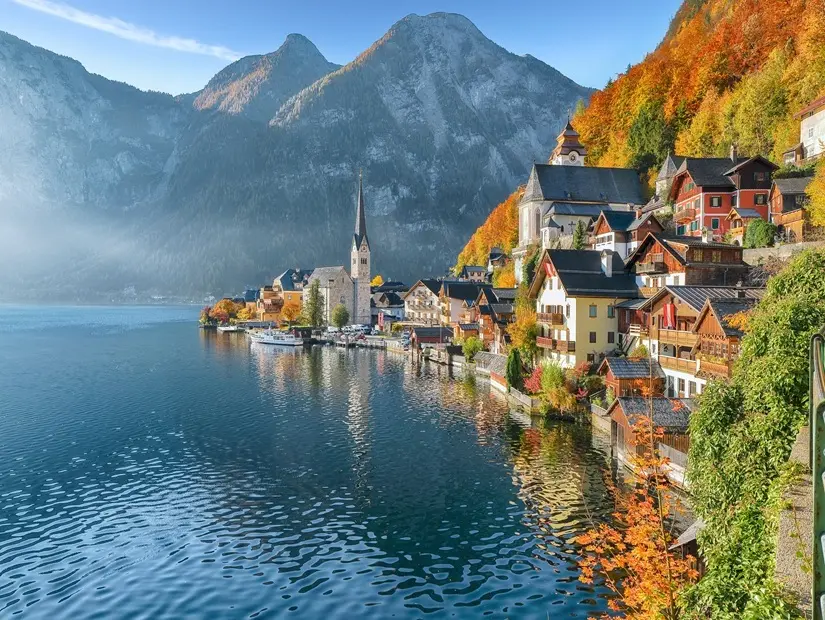 Hallstatter gölünün nefes kesen manzarası