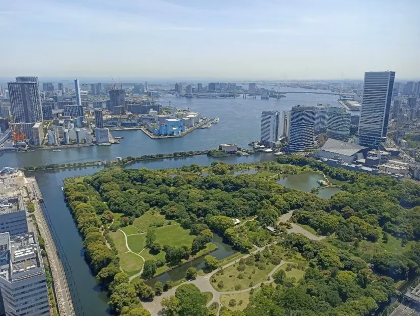 Hamarikyu Bahçeleri havadan görünümü