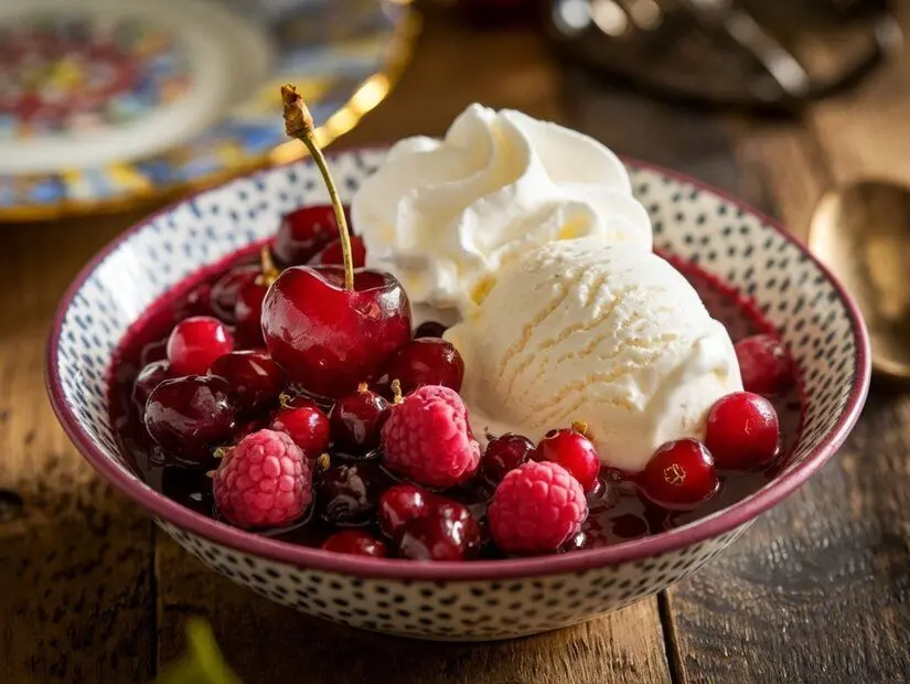 Kırmızı meyve şöleni (Rote grütze)