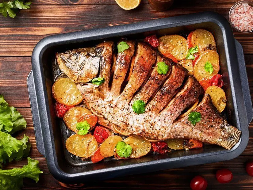 Kızarmış sazan (Gebackener karpfen) 