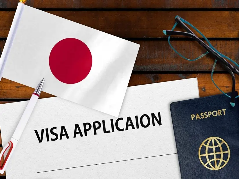 Masada Japonya bayrağı, vize başvuru formu ve pasaport