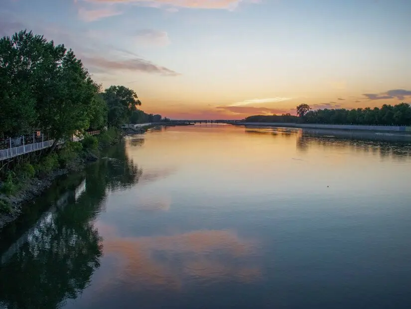 meriç nehri gün batımı görünümü
