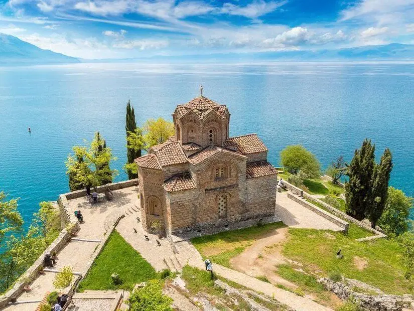 Aziz Jovan Kilisesi (Kaneo Kilisesi) havadan görünümü
